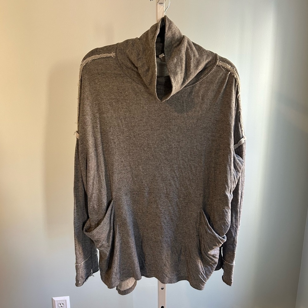 We The Free Gray Cowl Neck Light Sweater